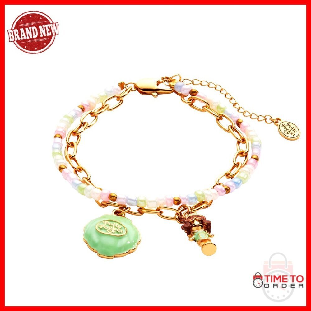 Double Strand Charm Bracelet Adjustable Fit Nostalgic Enamel Resin Layered